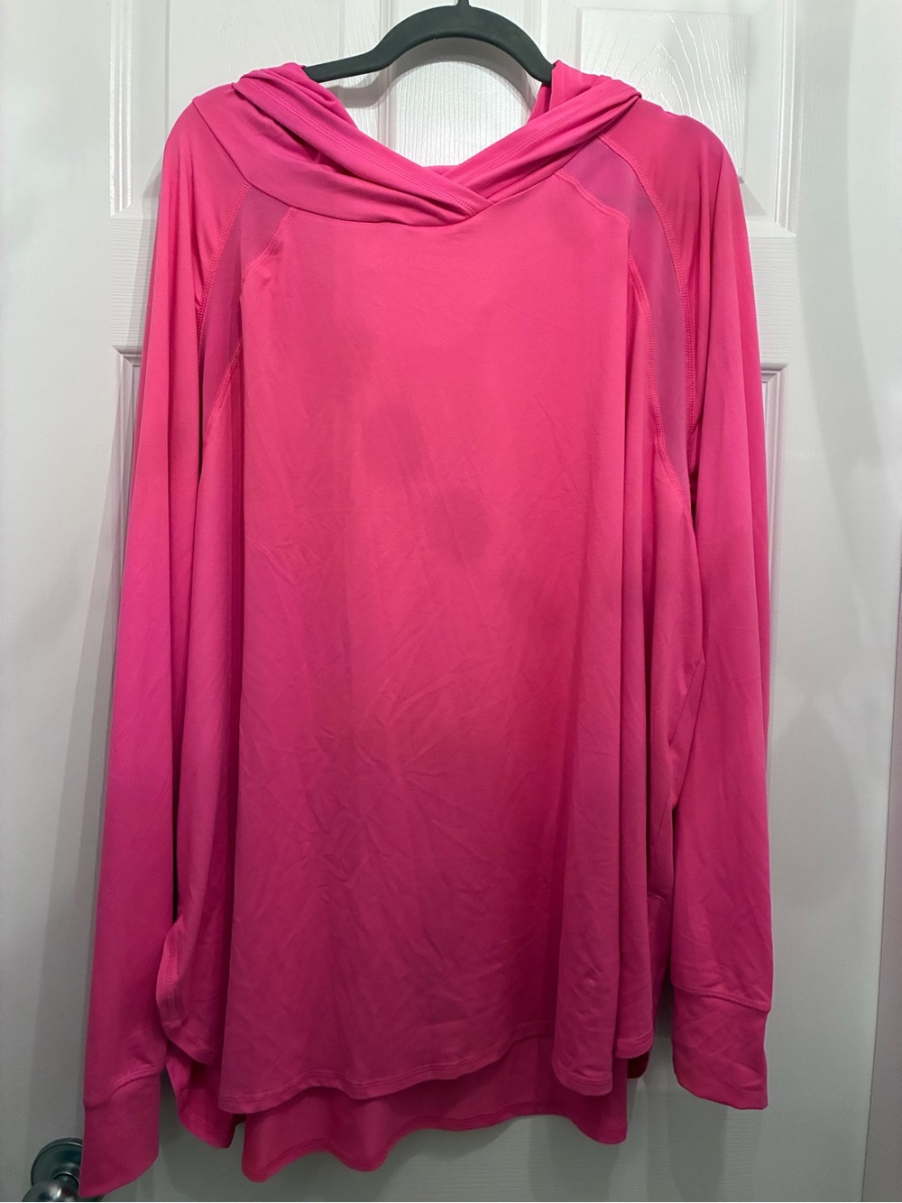 Joe Fresh Bright Pink Hooded Workout Long-Sleeve Top